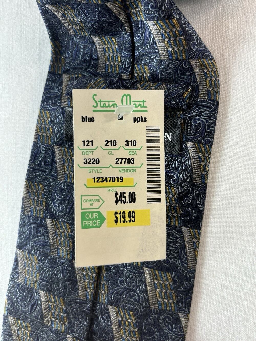 NWT Vintage Mark Pendleton Neck Tie 100% Silk Made in USA‎ Geometric Steinmart